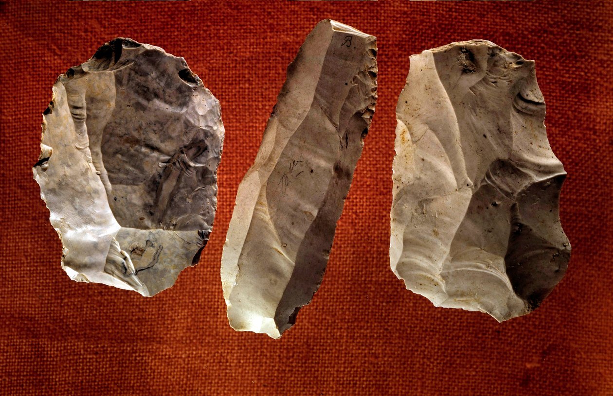 Őstörténet: csiszolatlan faragott fejszék. neolitikus korszak. Saint Germain en Laye, Nemzeti Régiségek Múzeuma alkotó: Prehistoric Prehistoric