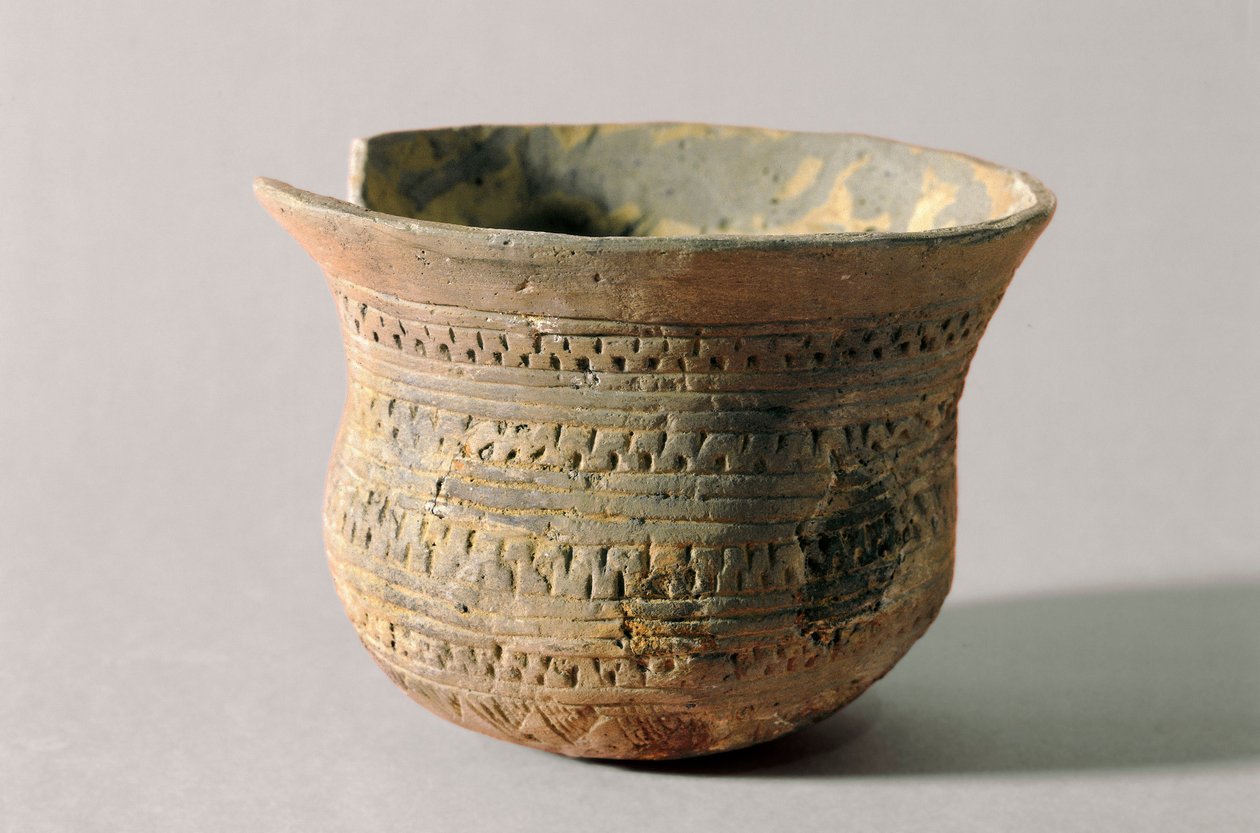 Őstörténet: harang alakú váza. neolitikum (terrakotta) alkotó: Prehistoric Prehistoric