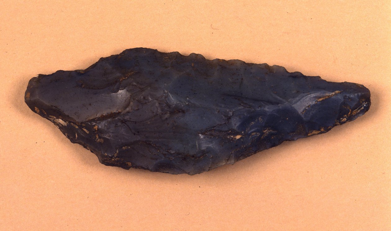 Kő nyílhegyet találtak Isolino di Varesében (Olaszország). alkotó: Prehistoric Prehistoric
