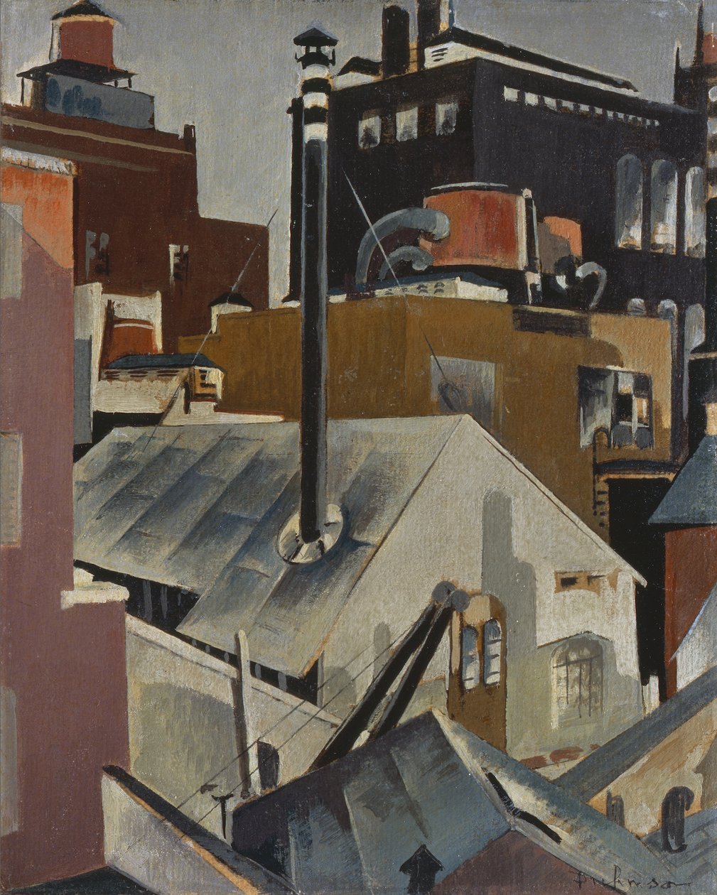 Tanulmány az "Ipar" számára, az 1920-as évek eleje alkotó: William Preston Dickinson