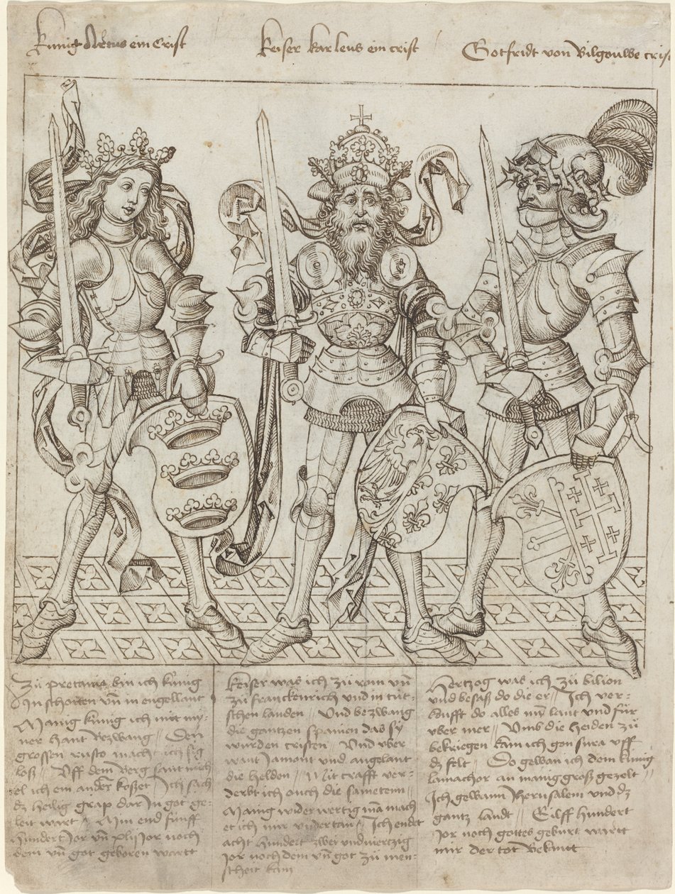 Arthur király, Nagy Károly és Boulogne-i Godfrey alkotó: Primary Master of the Strassburg Chronicle