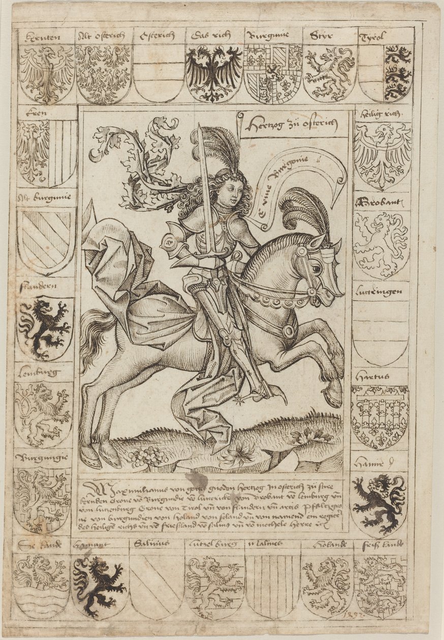Maximilian, Ausztria hercege lóháton alkotó: Primary Master of the Strassburg Chronicle