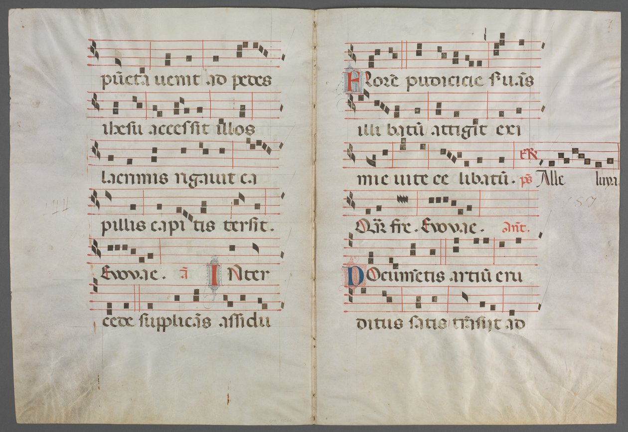 Bifolium egy antifóniából: Zene, c. 1320-1340. alkotó: Primo Miniatore di San Domenico