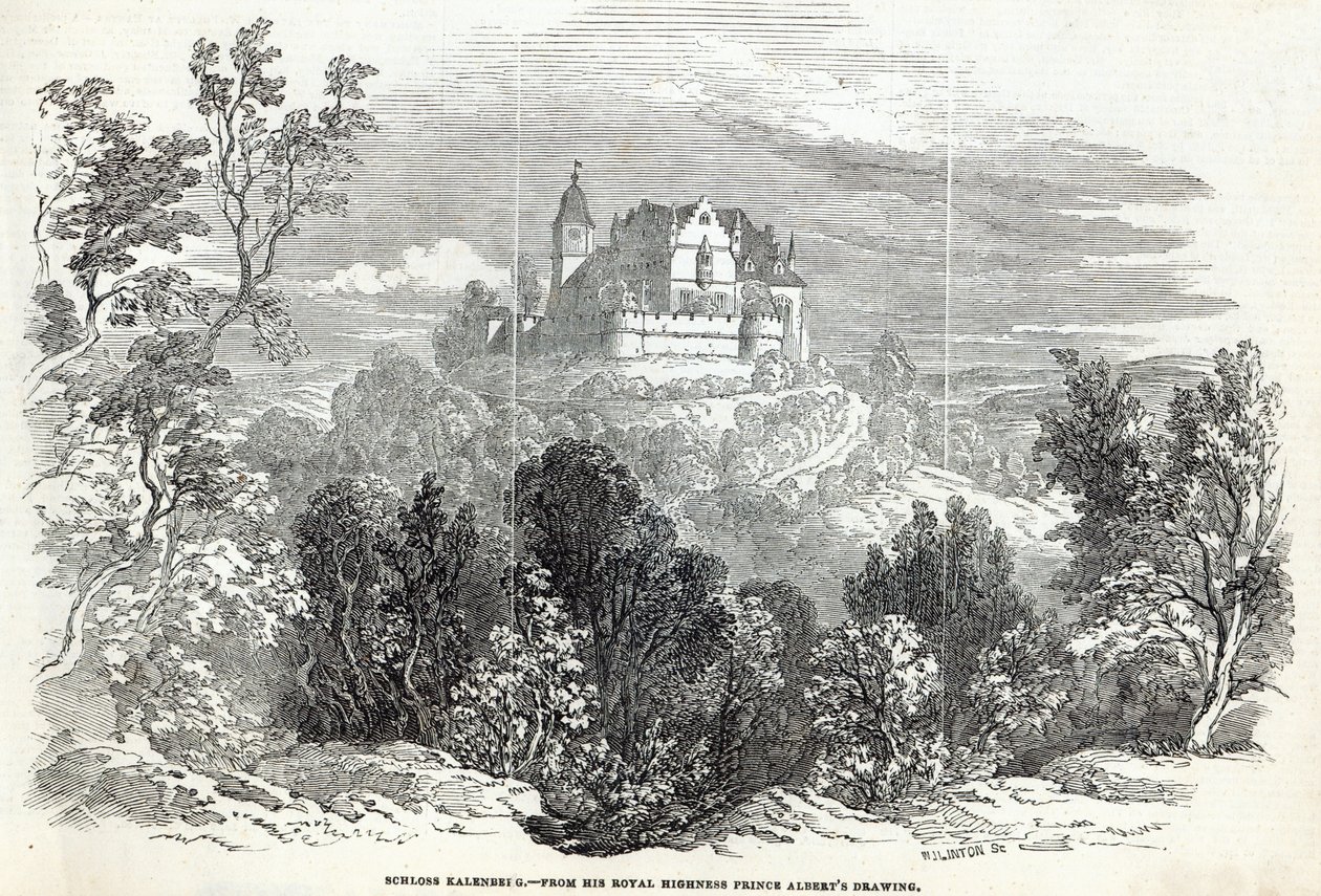 Schloss Kalenberg, metszett W.J. Linton, a 