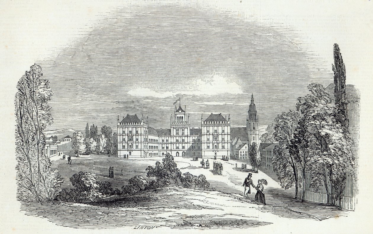 Az Ehrenburg-palota Coburgban, W.J. Linton metszetét a „The Illustrated London News”-ból, 1845. augusztus 30. alkotó: Prince Albert of Saxe Coburg and Gotha