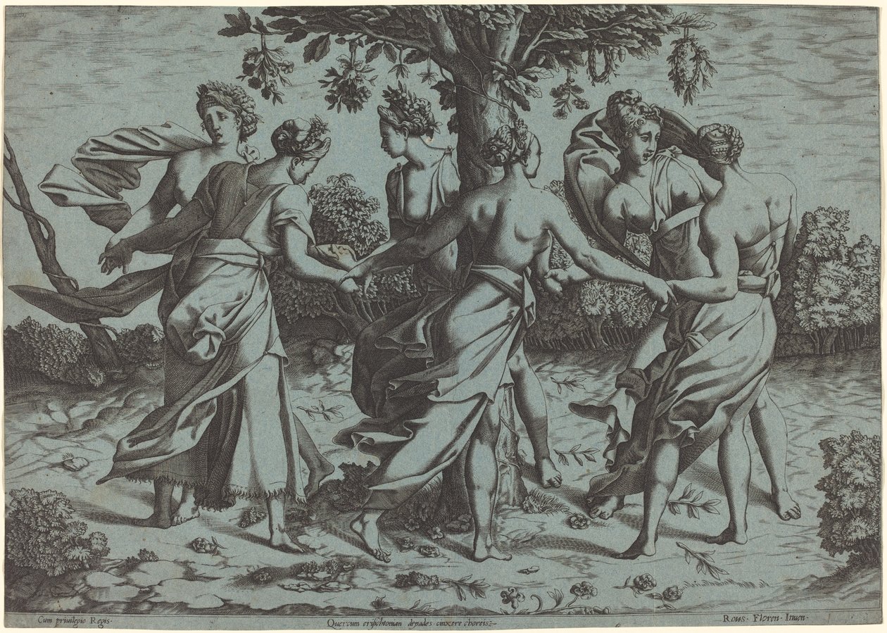 Dryádok tánca alkotó: Probably French 16th Century after Pierre Milan after Rosso Fiorentino