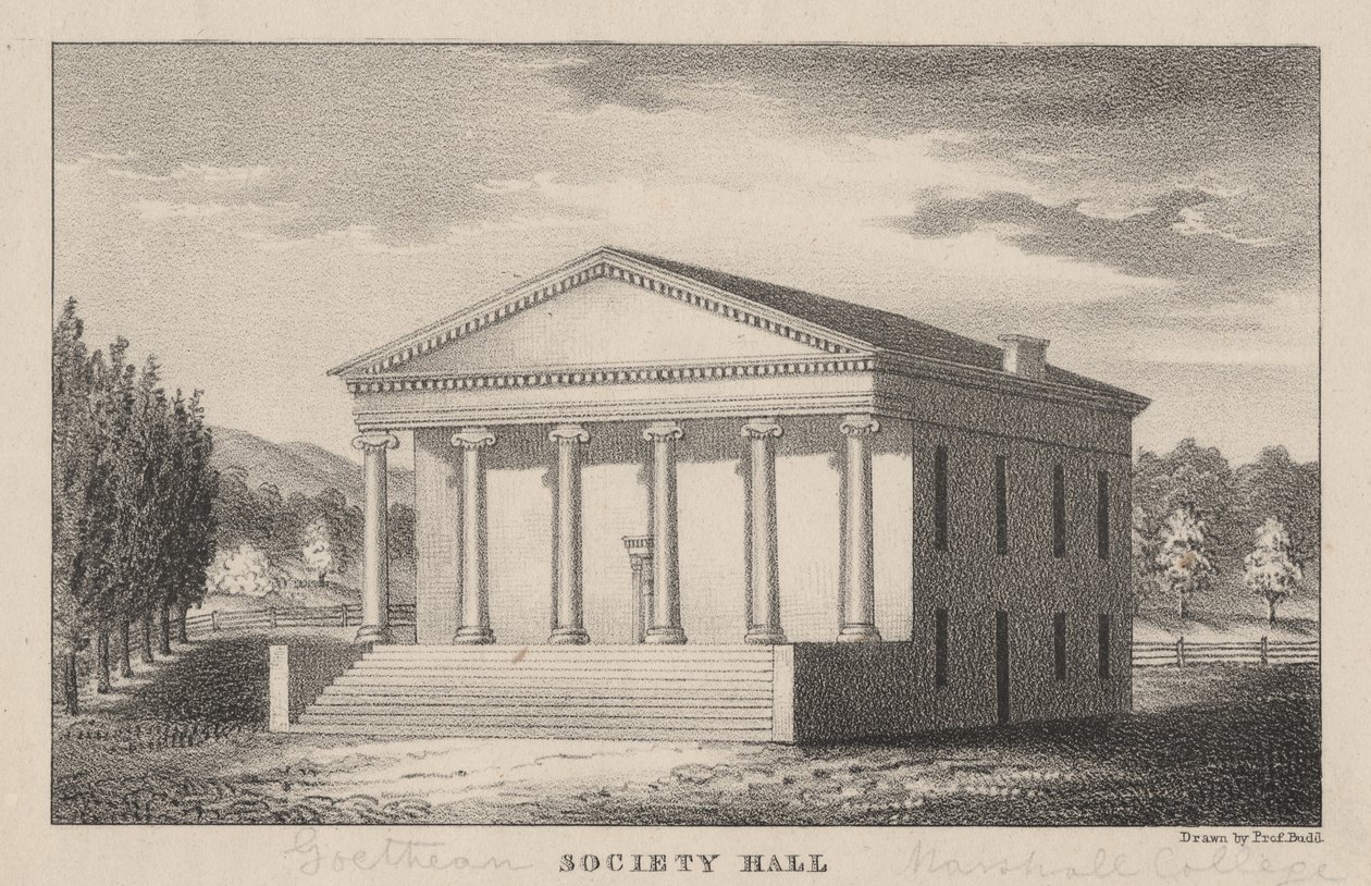 Goethean Society Hall, Marshall College, Mercersburg, PA, 1830 alkotó: Prof. Budd