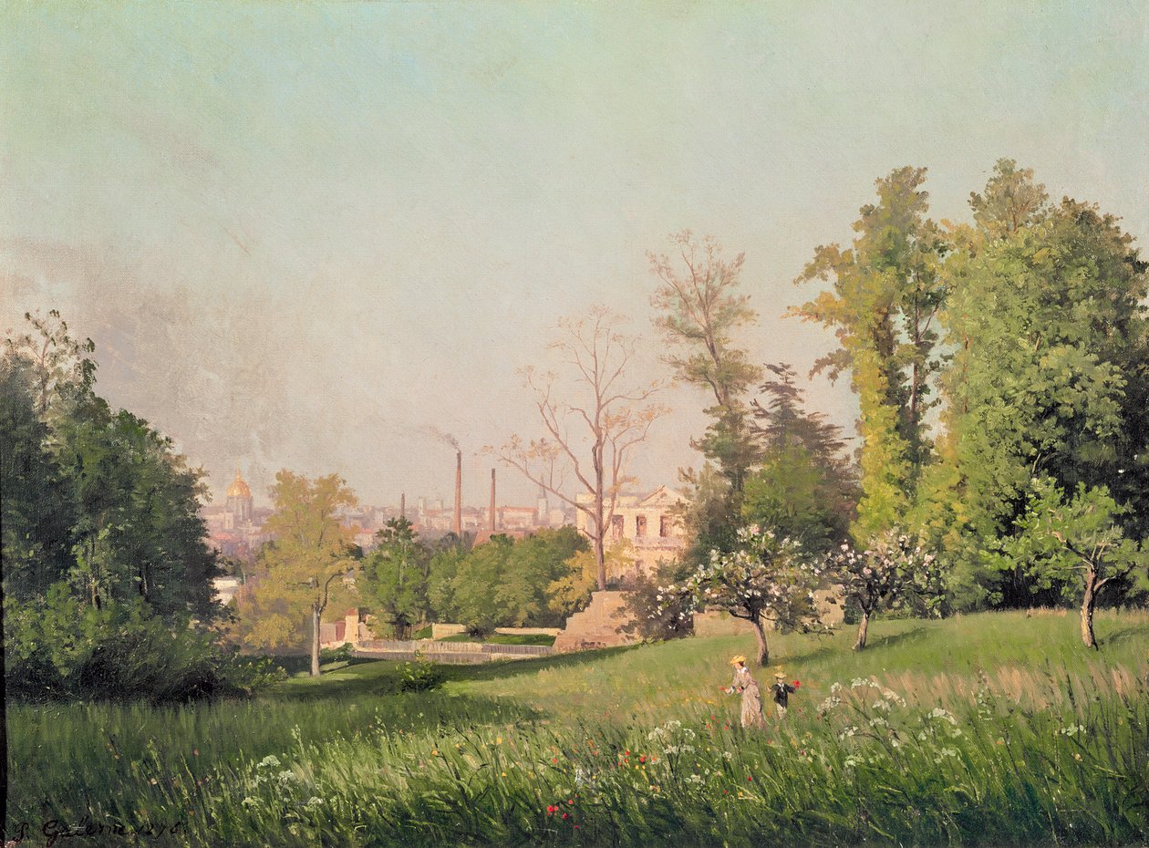 Az Issy-les-Moulineaux-i parkban, 1876 alkotó: Prosper Galerne