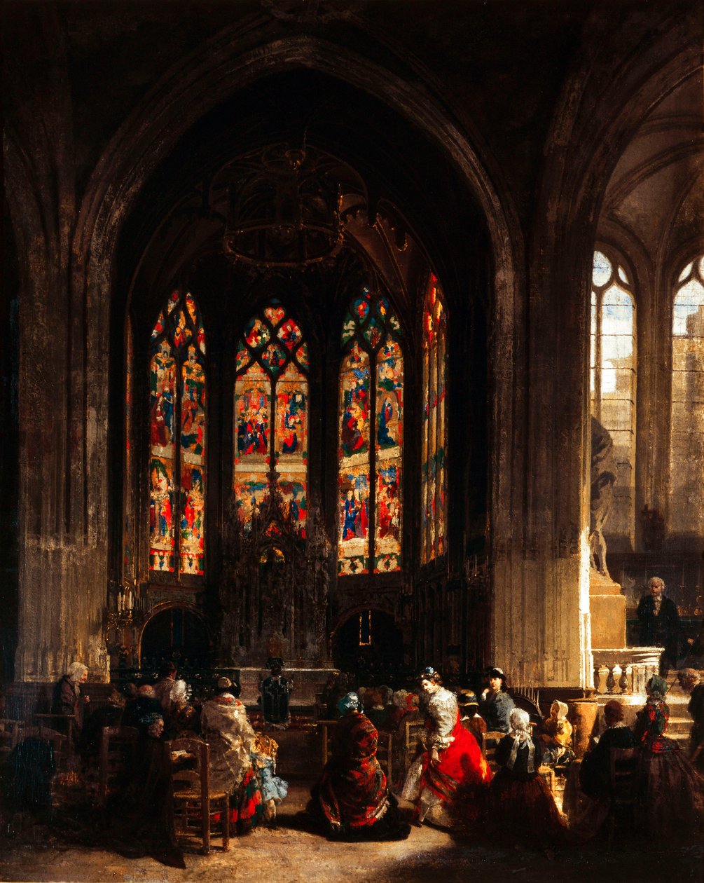 A Szűz Mária kápolna az Eglise Saint Gervais-ban, Párizs, 1856 körül. alkotó: Prosper Lafaye or Lafait