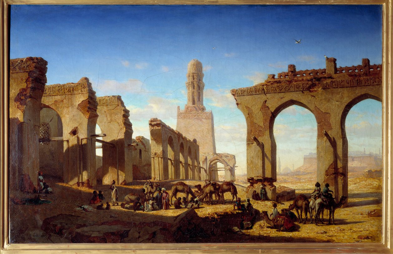 Al Hakim kalifa mecsetjének romjai Kairóban Prosper Marilhat festménye (1811-1847) 19. század V. 0,84x1,3 m alkotó: Prosper Georges Antoine Marilhat