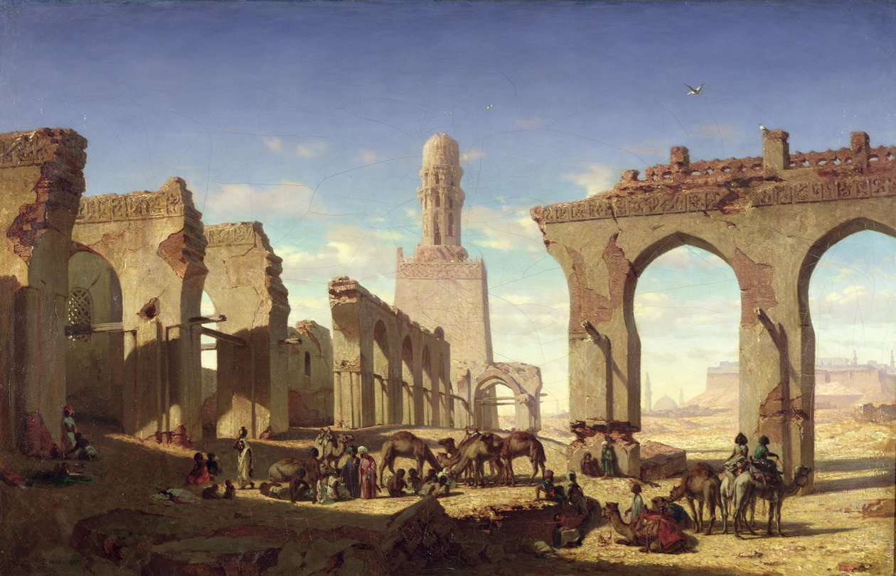 El Haken kalifa mecsetjének romjai, Kairó, 1840 körül alkotó: Prosper Georges Antoine Marilhat