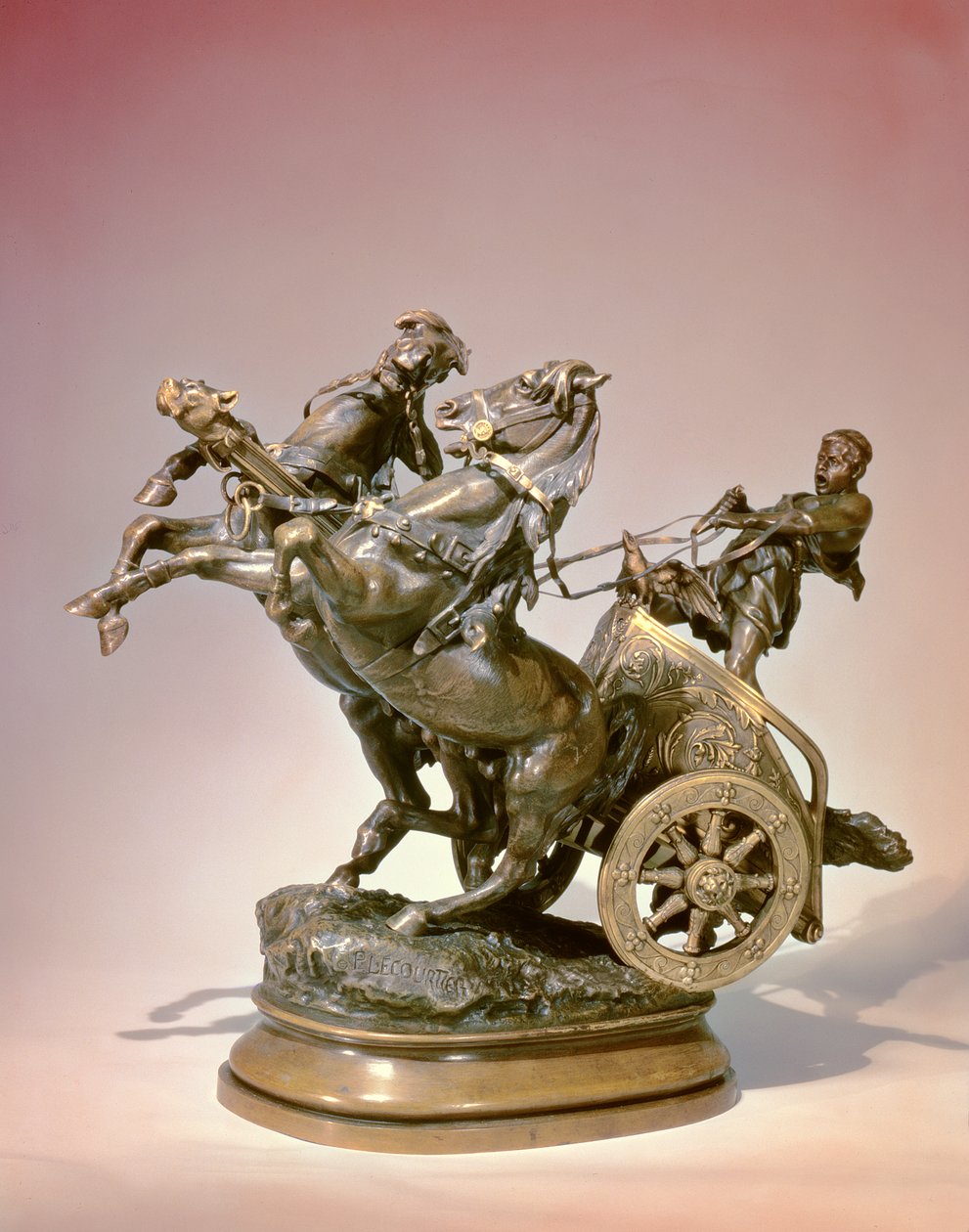 Szekér (bronz) alkotó: Prosper Lecourtier