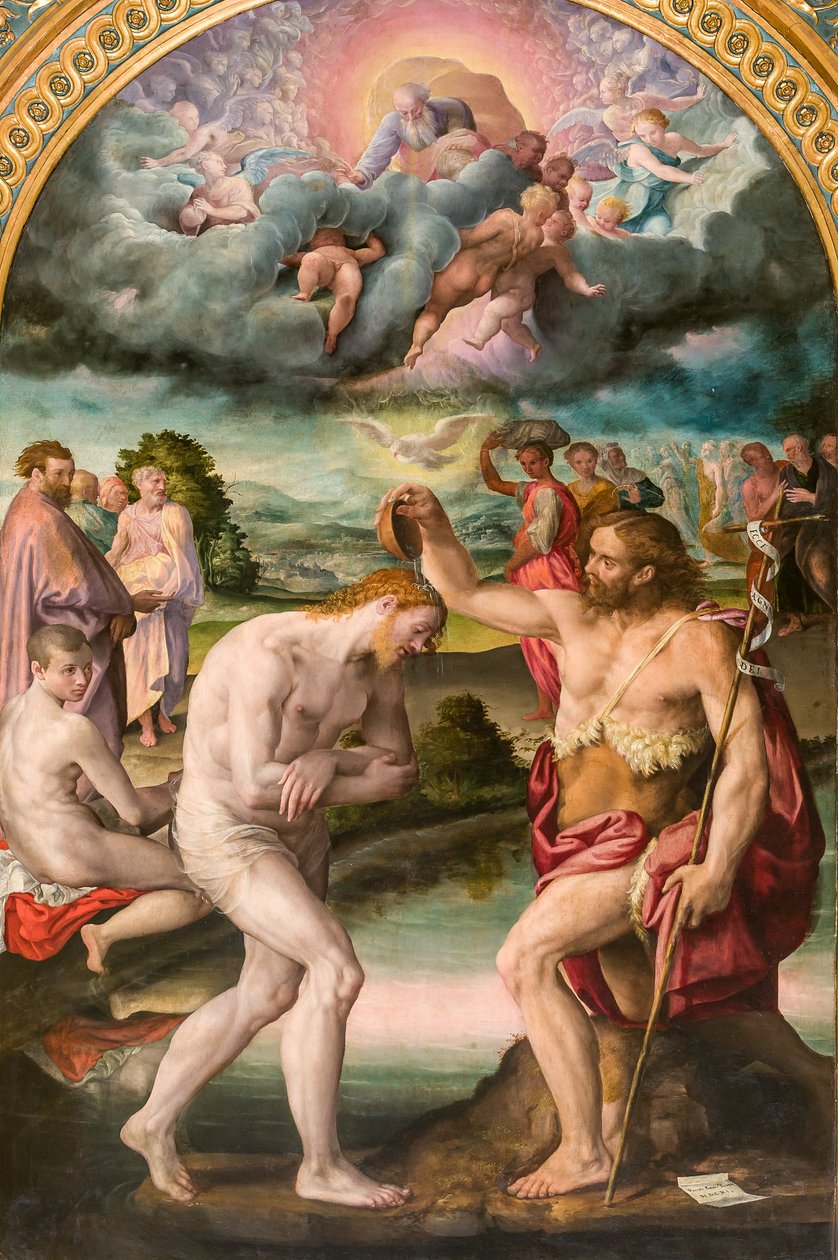 Krisztus megkeresztelkedése Jánostól alkotó: Prospero Fontana