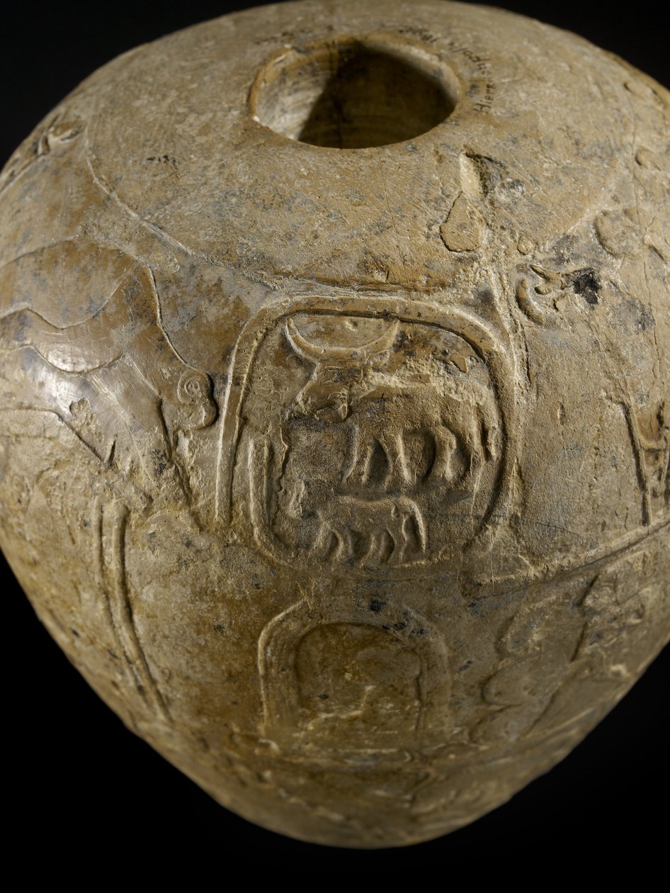Narmer mészkő buzogánya alkotó: Protodynastic Period Egyptian