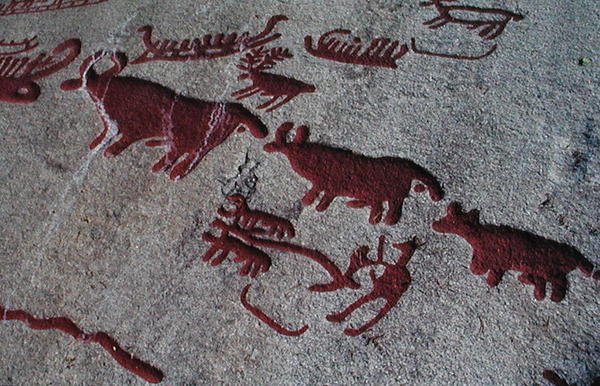 Vadászjelenet (sziklafestmény) alkotó: Protohistoric