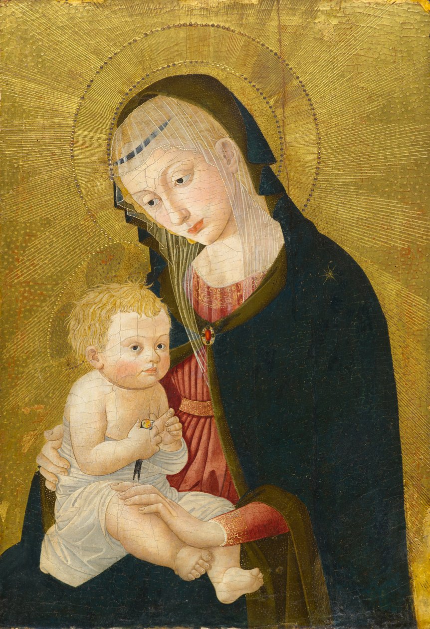 Madonna és gyermeke, 1445 után (tempera és aranylevél a panelen) alkotó: Pseudo Jacopino di Francesco