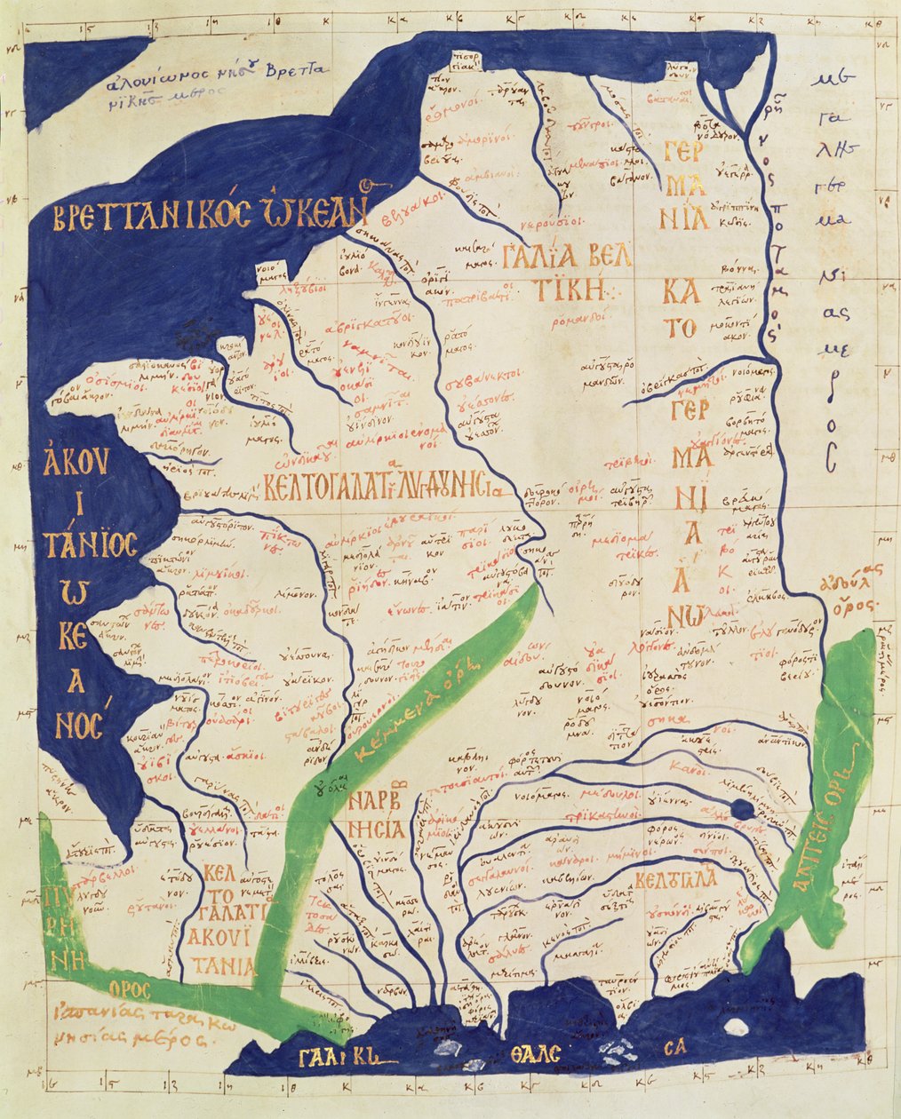 Franciaország térképe, a "Geographia"-ból alkotó: Ptolemy