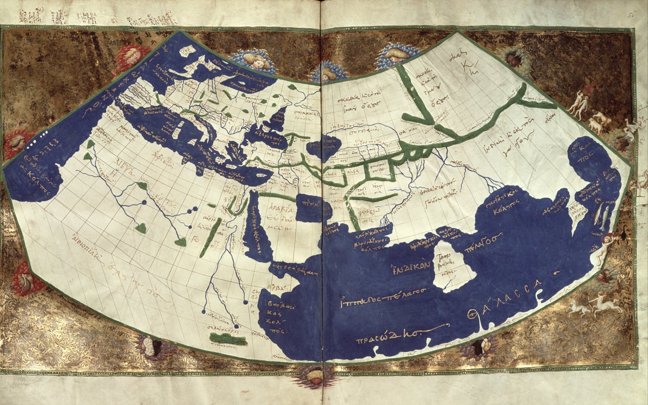 Az ismert világ térképe, a „Geographia”-ból alkotó: Ptolemy