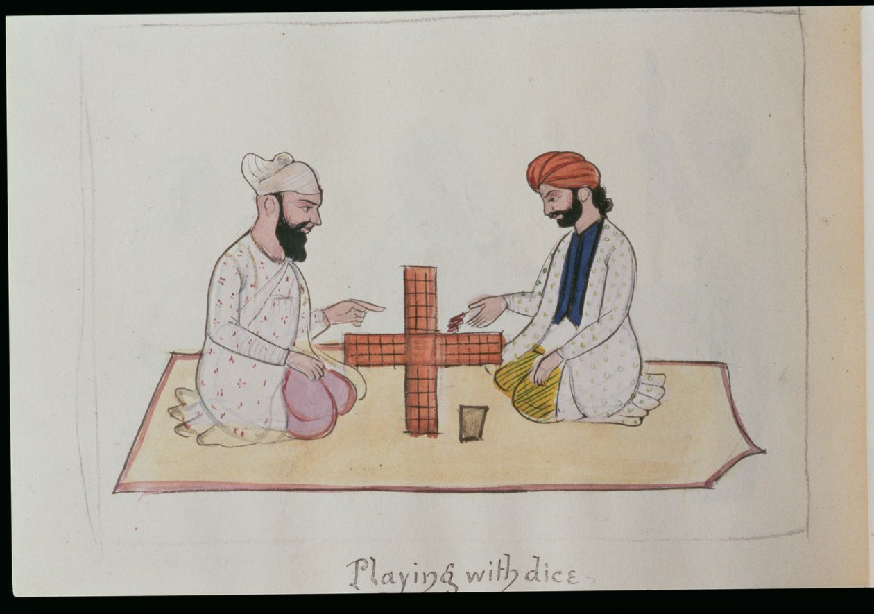 Kockajáték, 1890 körül (wc papíron) alkotó: Punjabi School