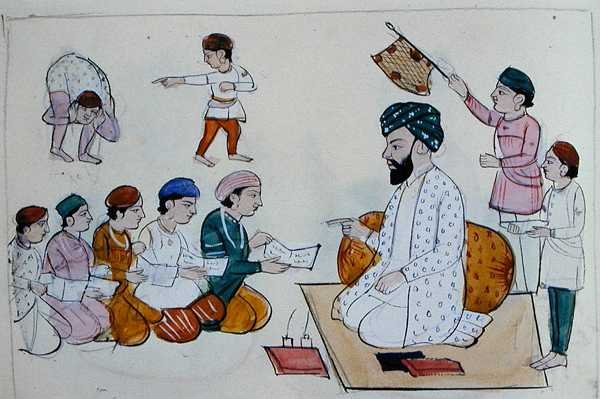 Őslakosok iskola, 1890 körül (akvarell, papír) alkotó: Punjabi School