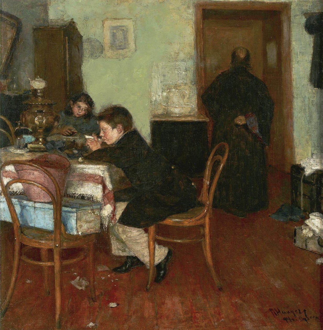 The Childrens Tea Time, 1894 alkotó: Pyotr Alexandrovich Nilus
