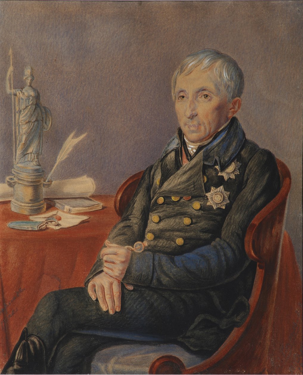 Alekszej Nyikolajevics Olenin portréja 1763-1843, 1820-as évek alkotó: Pyotr Alexeevich Olenin