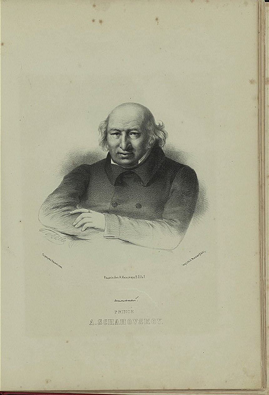 A szerző portréja Alekszandr Sahovszkoj herceg 1777-1846, 1860-as évek alkotó: Pyotr Fyodorovich Borel