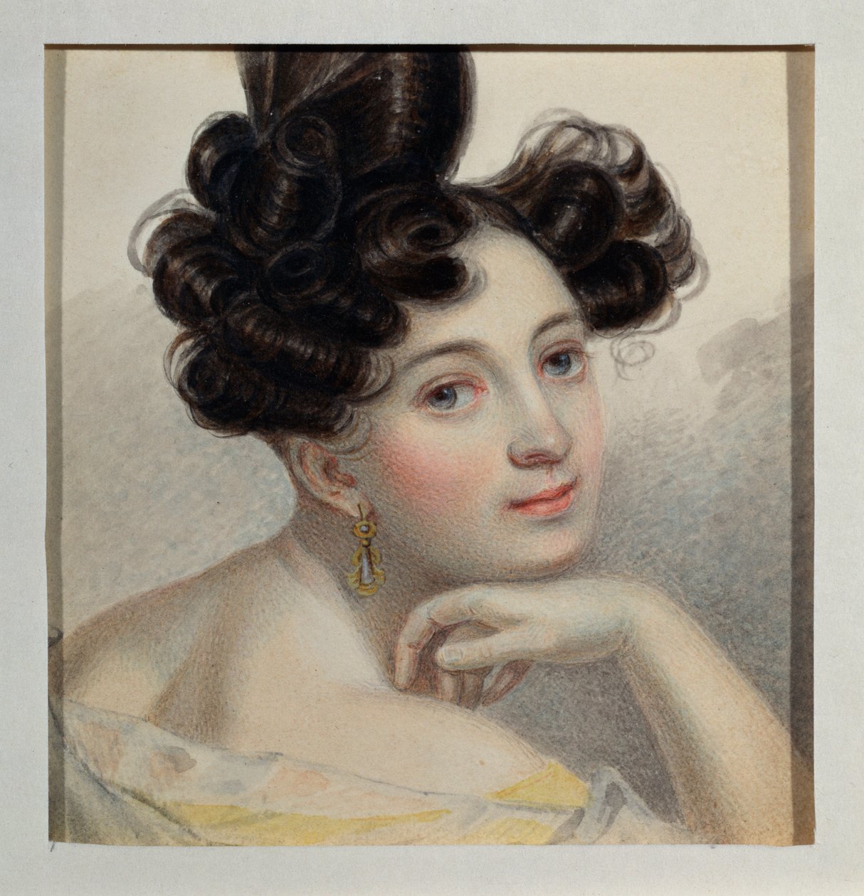 Balmen Glafira grófnő portréja. Pjotr ​​(Pjotr) Fjodorovics Szokolov (Sokolov Péter) (1791-1848) alkotása, akvarell, papír, 1828 körül. Orosz művészet alkotó: Pyotr Fyodorovich Sokolov