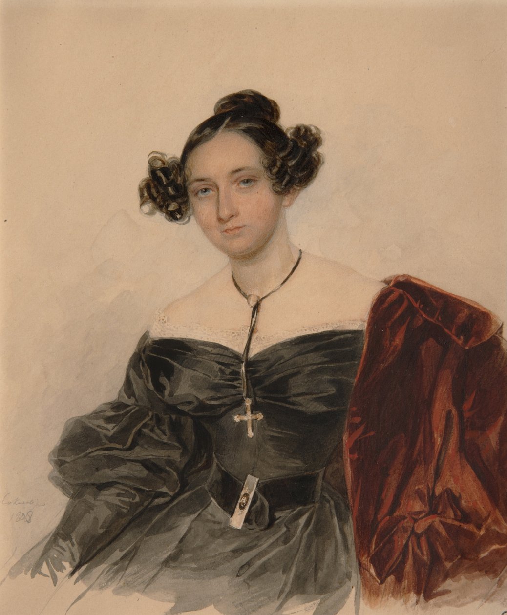 Nagyezsda Ivanovna Golicina grófnő portréja 1796-1868, született Kutaysova grófnő, 1832 alkotó: Pyotr Fyodorovich Sokolov