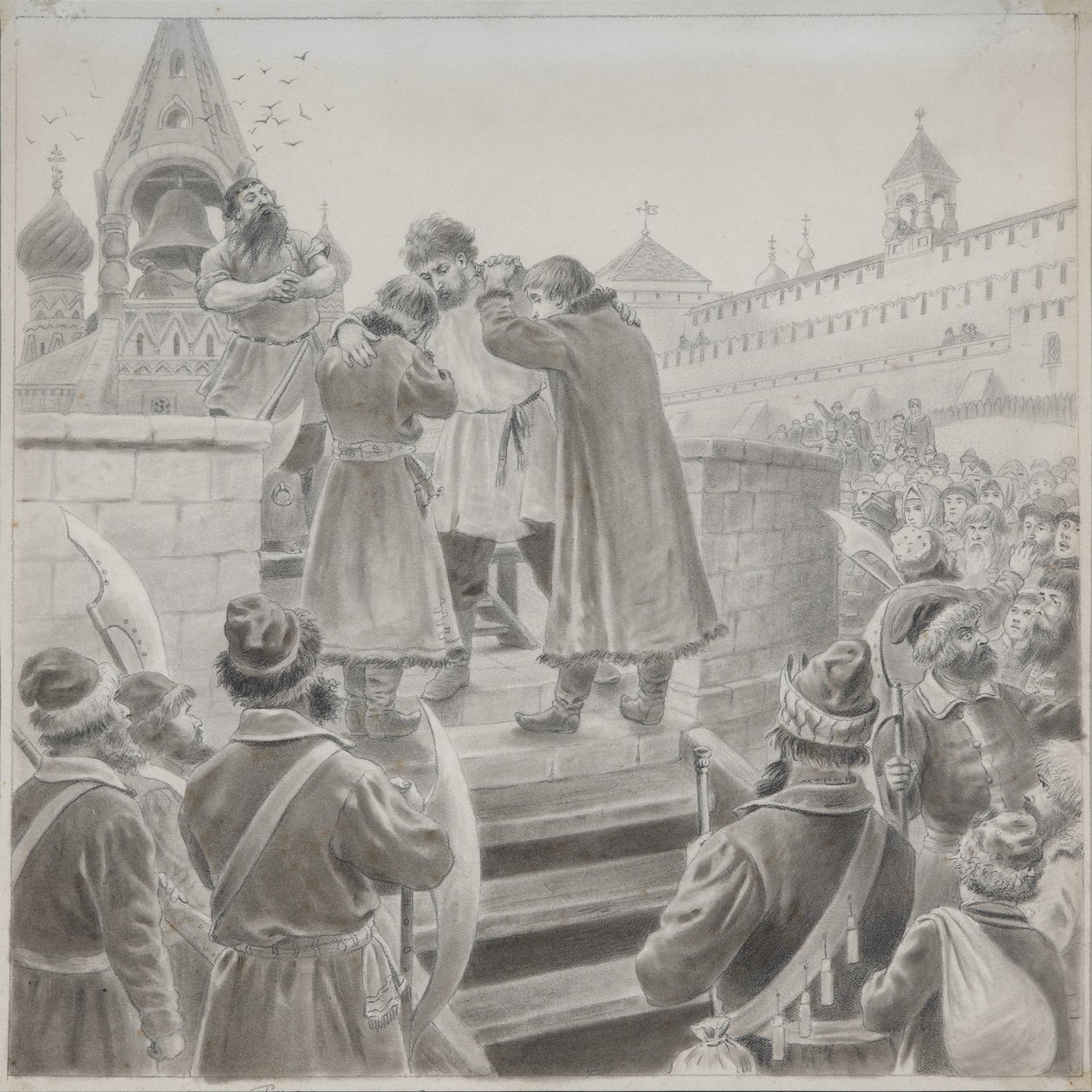 Illusztráció M. Lermontov Kalasnyikov kereskedő dala című verséhez alkotó: Pyotr Ivanovich Korovin