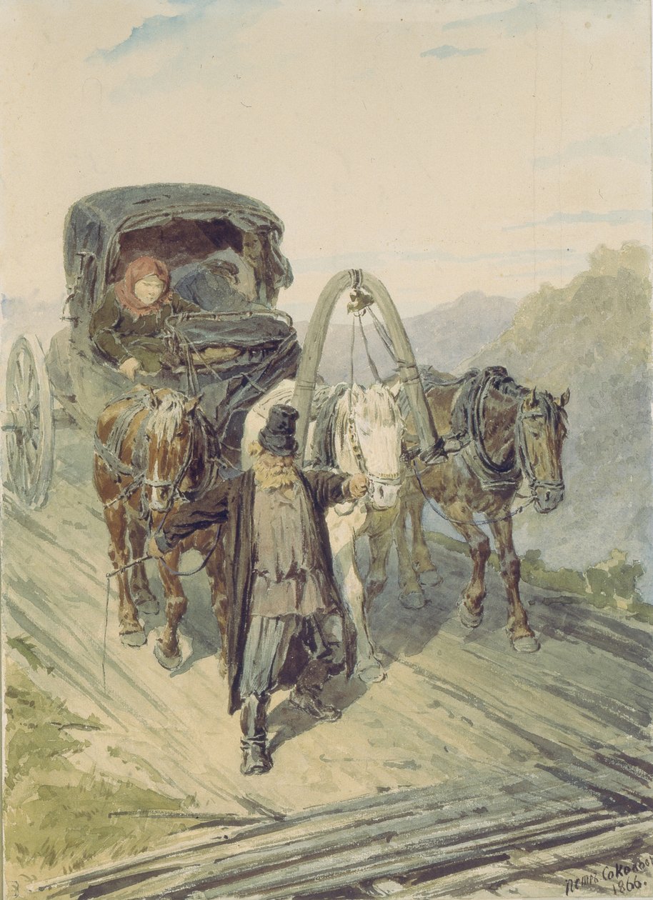 Trojka, 1866 alkotó: Pyotr Petrovich Sokolov