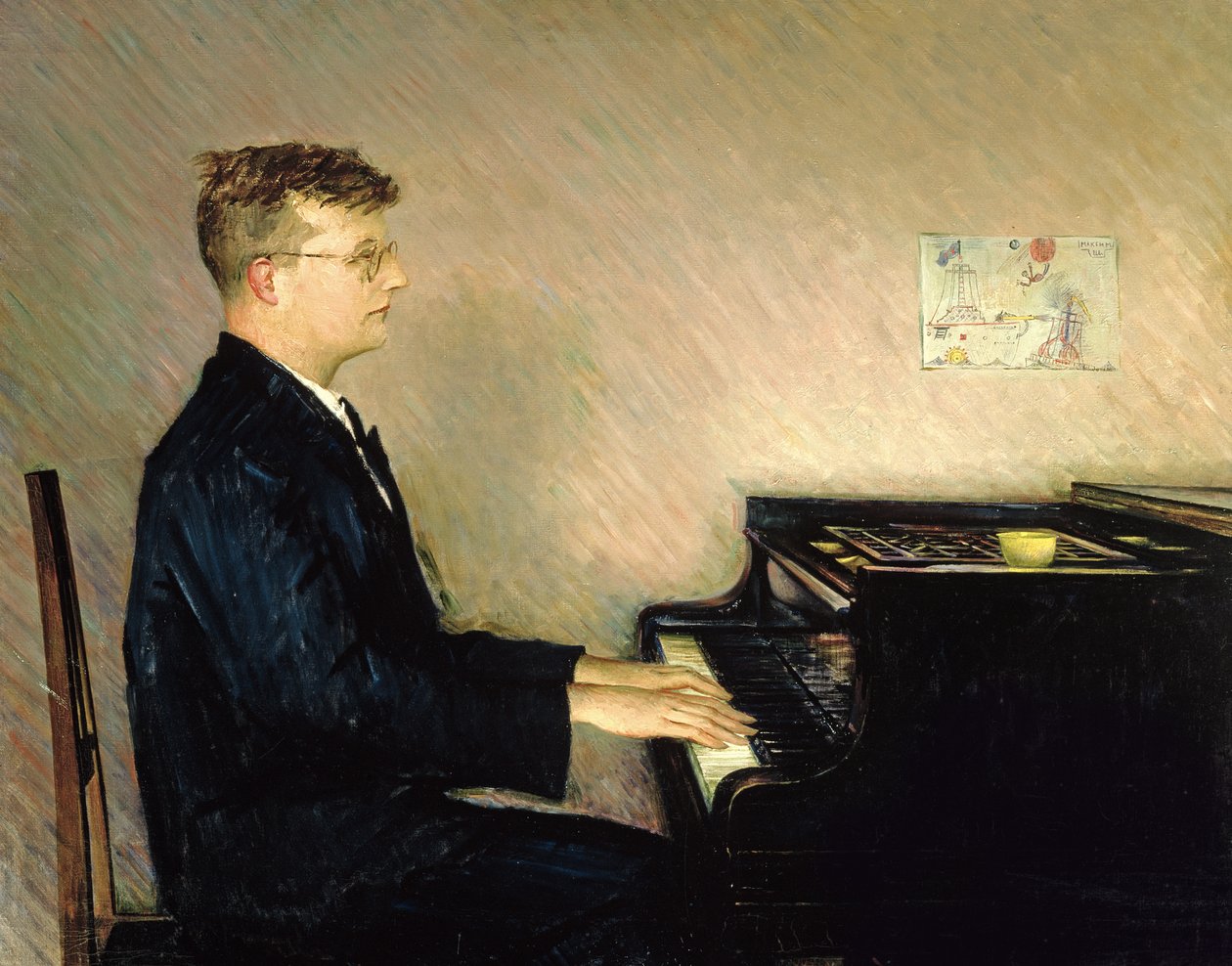 Dmitrij Sosztakovics (1906-75) portréja, 1947 (olaj, vászon) alkotó: Pyotr Vladimirovich Willyams