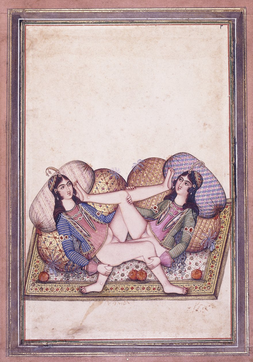 Erotikus jelenet, 19. század közepe alkotó: Qajar School