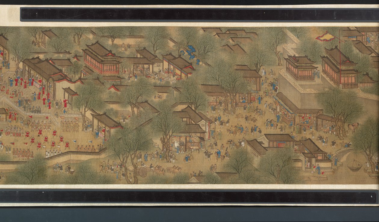 Tavaszi Fesztivál a folyón alkotó: Qing Dynasty Chinese School
