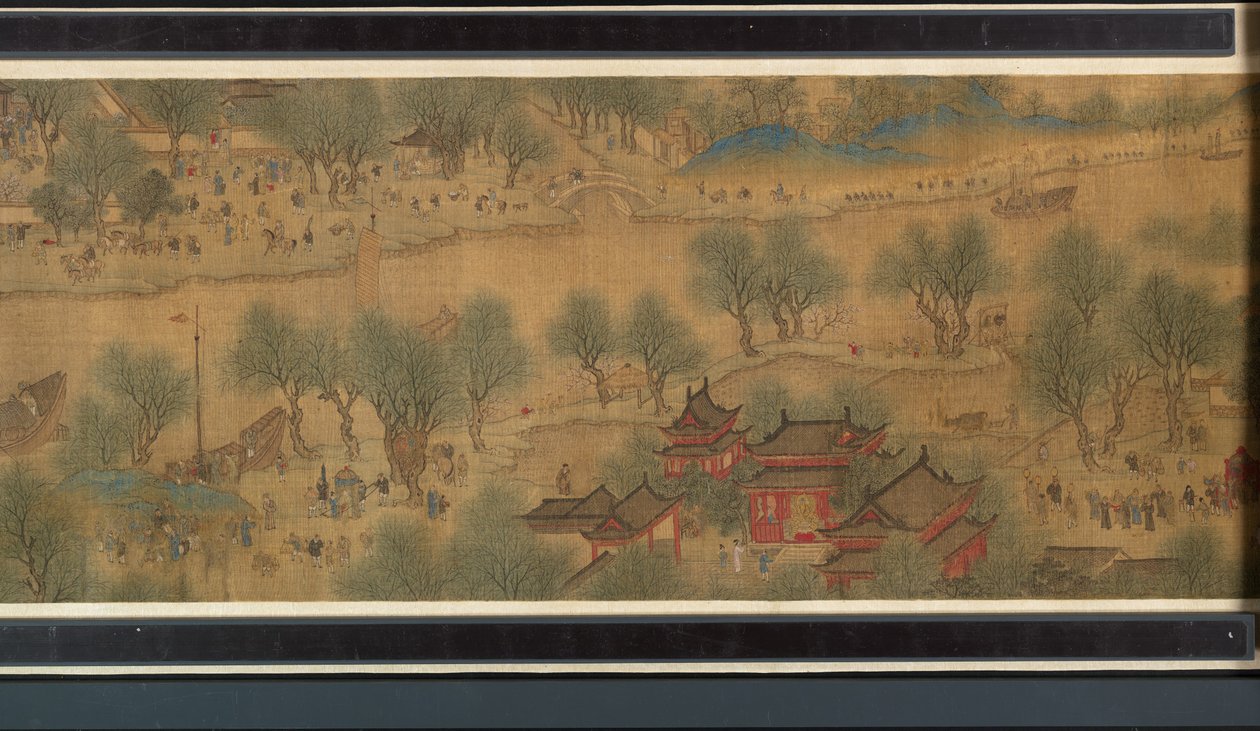 Tavaszi Fesztivál a folyón alkotó: Qing Dynasty Chinese School