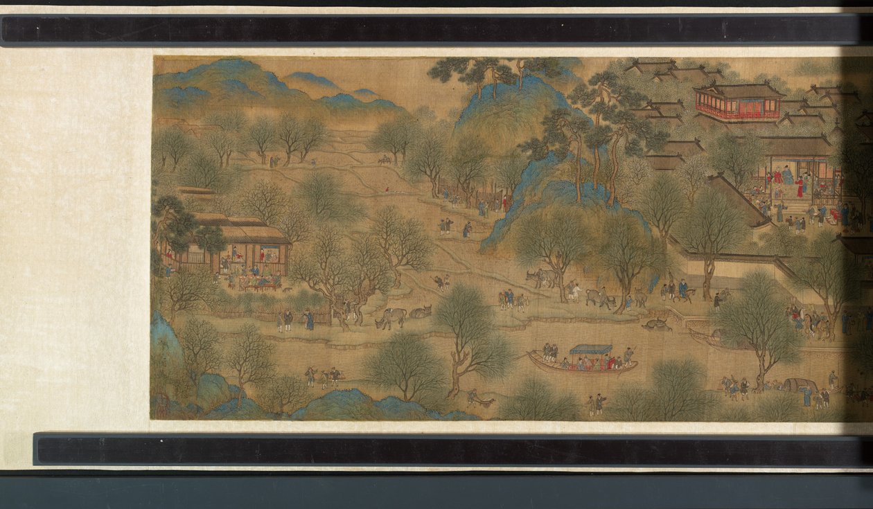 Tavaszi Fesztivál a folyón alkotó: Qing Dynasty Chinese School