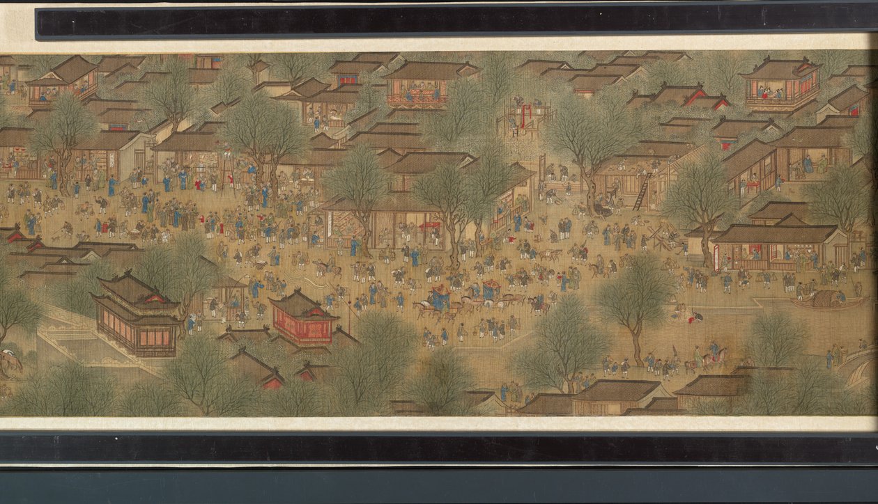 Tavaszi Fesztivál a folyón alkotó: Qing Dynasty Chinese School