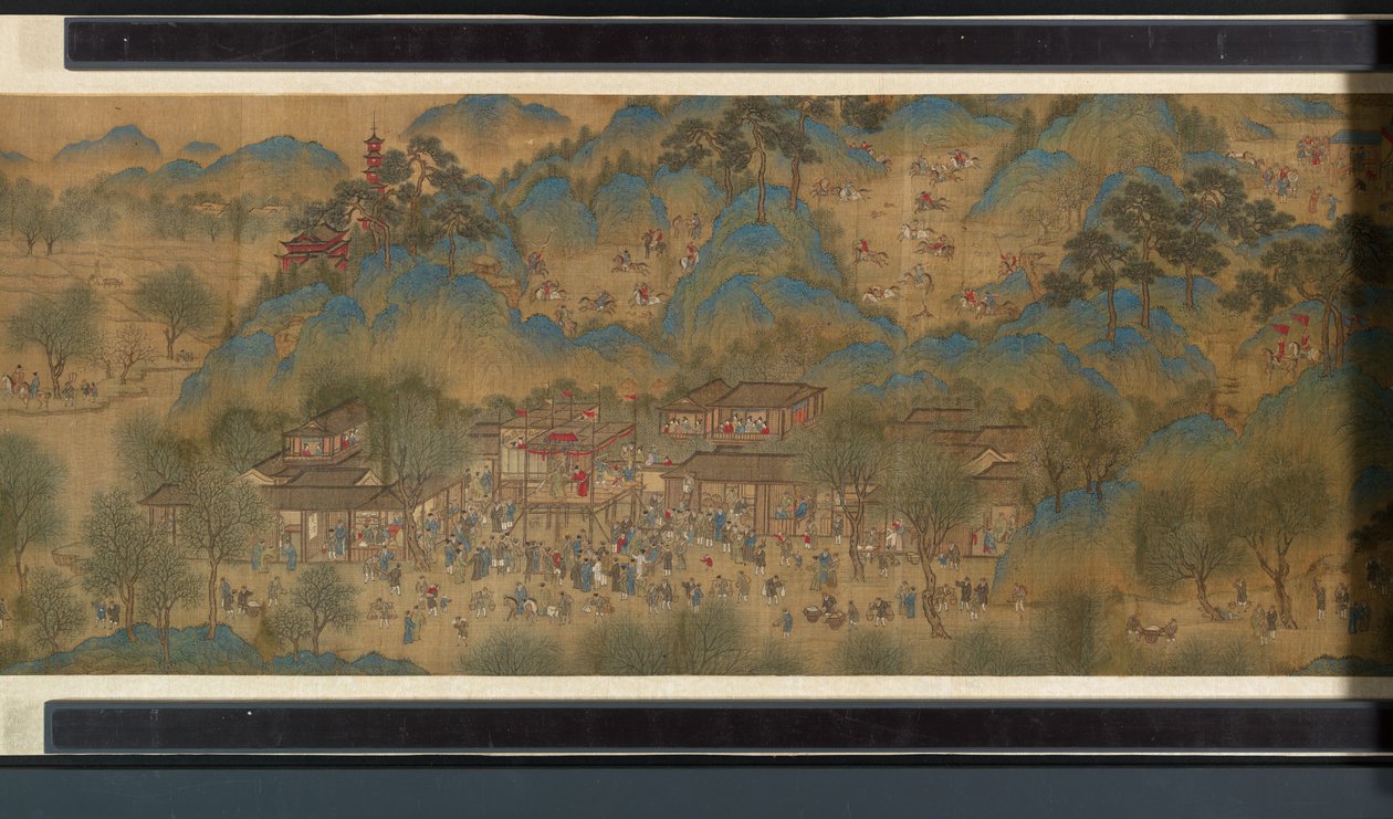 Tavaszi Fesztivál a folyón alkotó: Qing Dynasty Chinese School