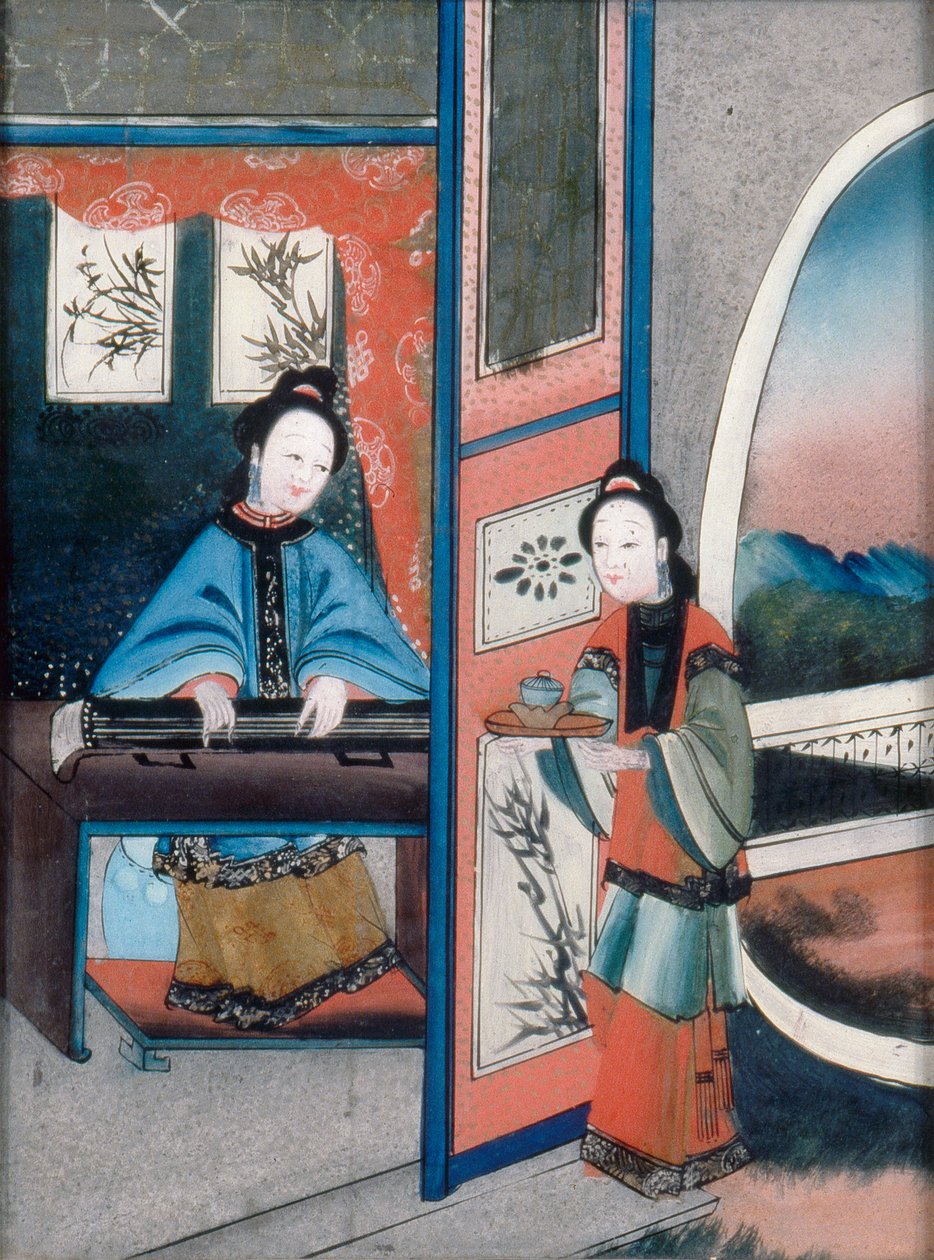 Kínai enteriőr, 1800 körül (olaj, vászon) alkotó: Qing Dynasty Chinese School
