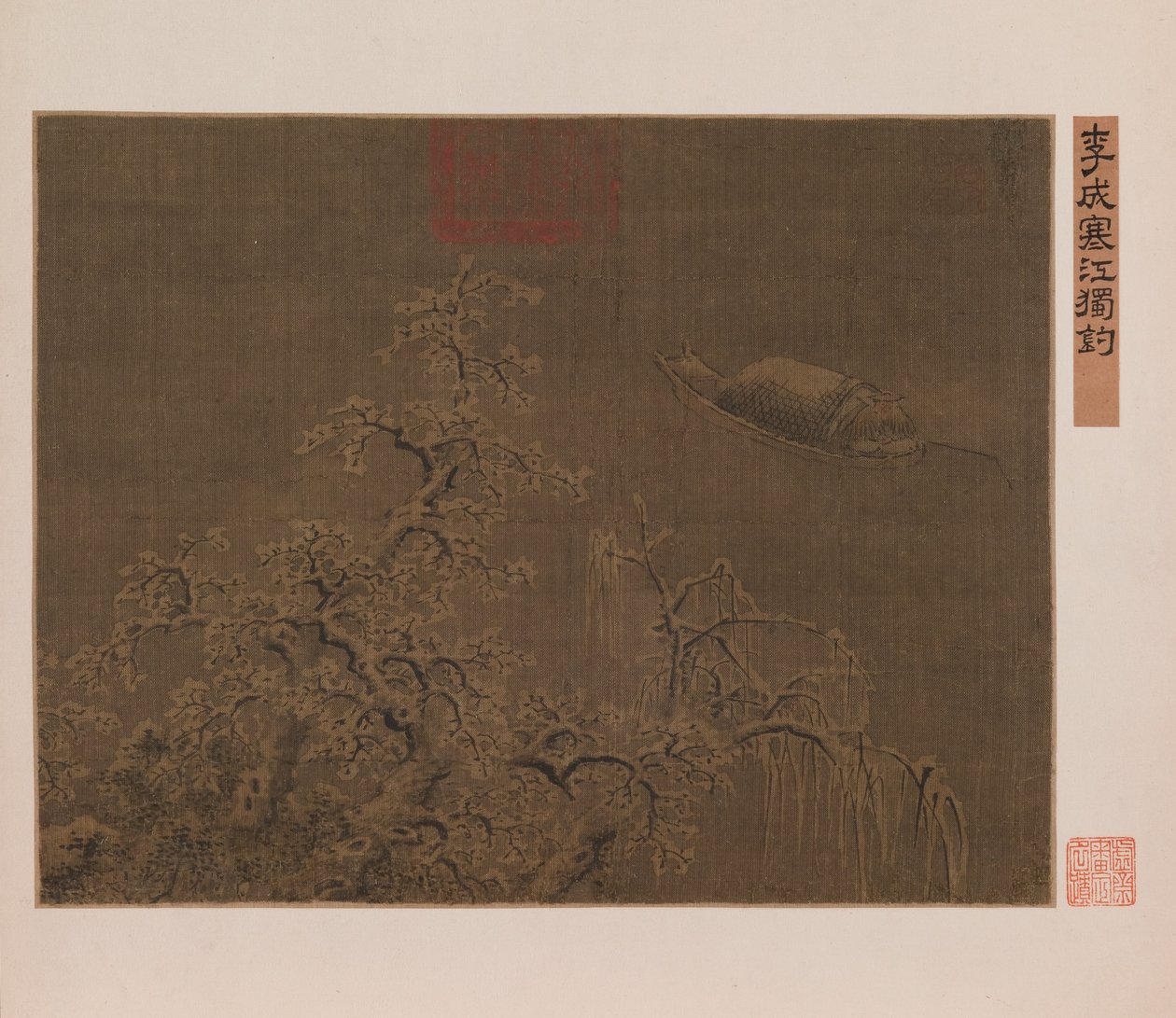 Egyedül horgászni a jeges folyóban alkotó: Qing Dynasty Chinese School