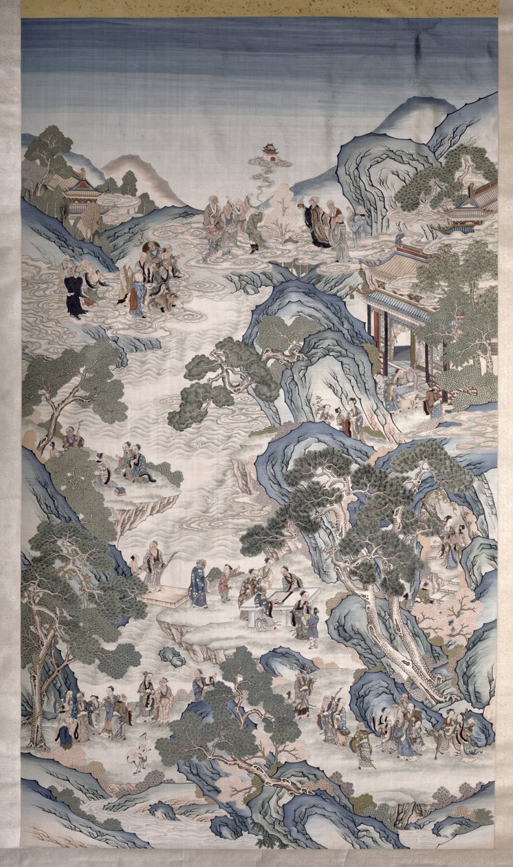 Halhatatlanok csoportjai, 1800 körül (textil) alkotó: Qing Dynasty Chinese School