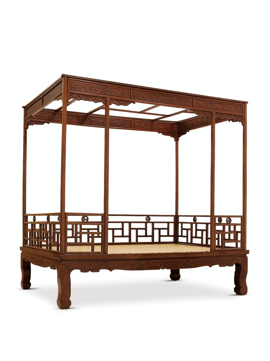 Huanghuali hatoszlopos baldachinos ágy, Jiazichuang Qing-dinasztia (fa) (lásd még: 469035) alkotó: Qing Dynasty Chinese School