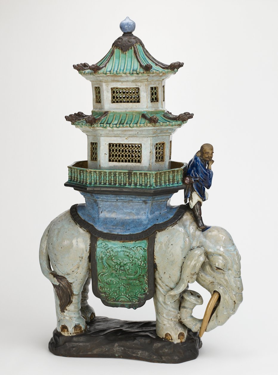 Füstölő, Shiwan (Shekwan) kemencék, Guangdong tartomány, Kína, 17. század közepe-19. század vége (kőedény) alkotó: Qing Dynasty Chinese School