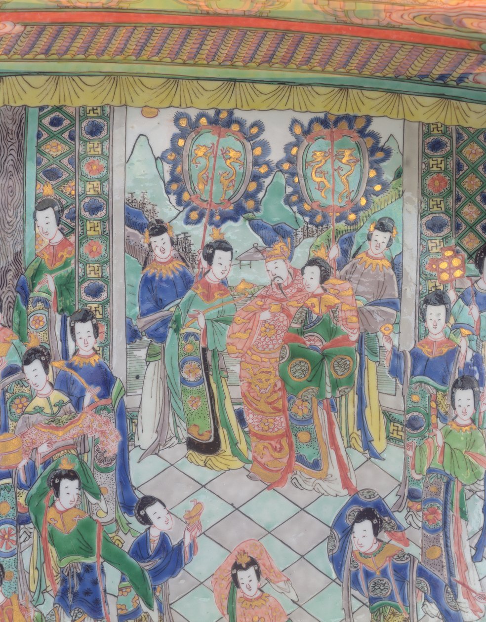 Nagy Famille Verte töltő, Kangxi időszak (1662-1722) (porcelán) (lásd még: 272193) alkotó: Qing Dynasty Chinese School