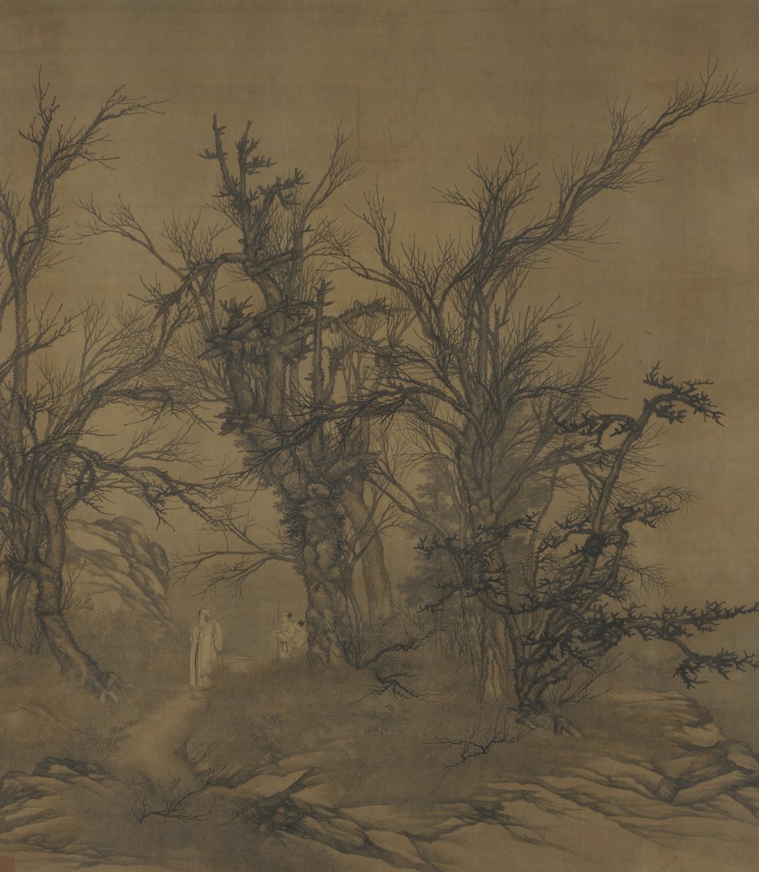 Magasztos tudós Autumn Woodsban, 1730-1740 alkotó: Qing Dynasty Chinese School