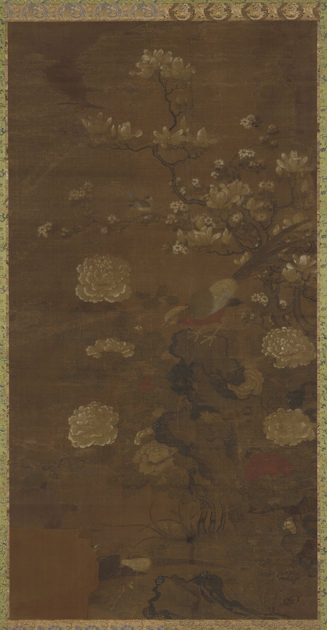 Magnólia, bazsarózsa és fácán alkotó: Qing Dynasty Chinese School