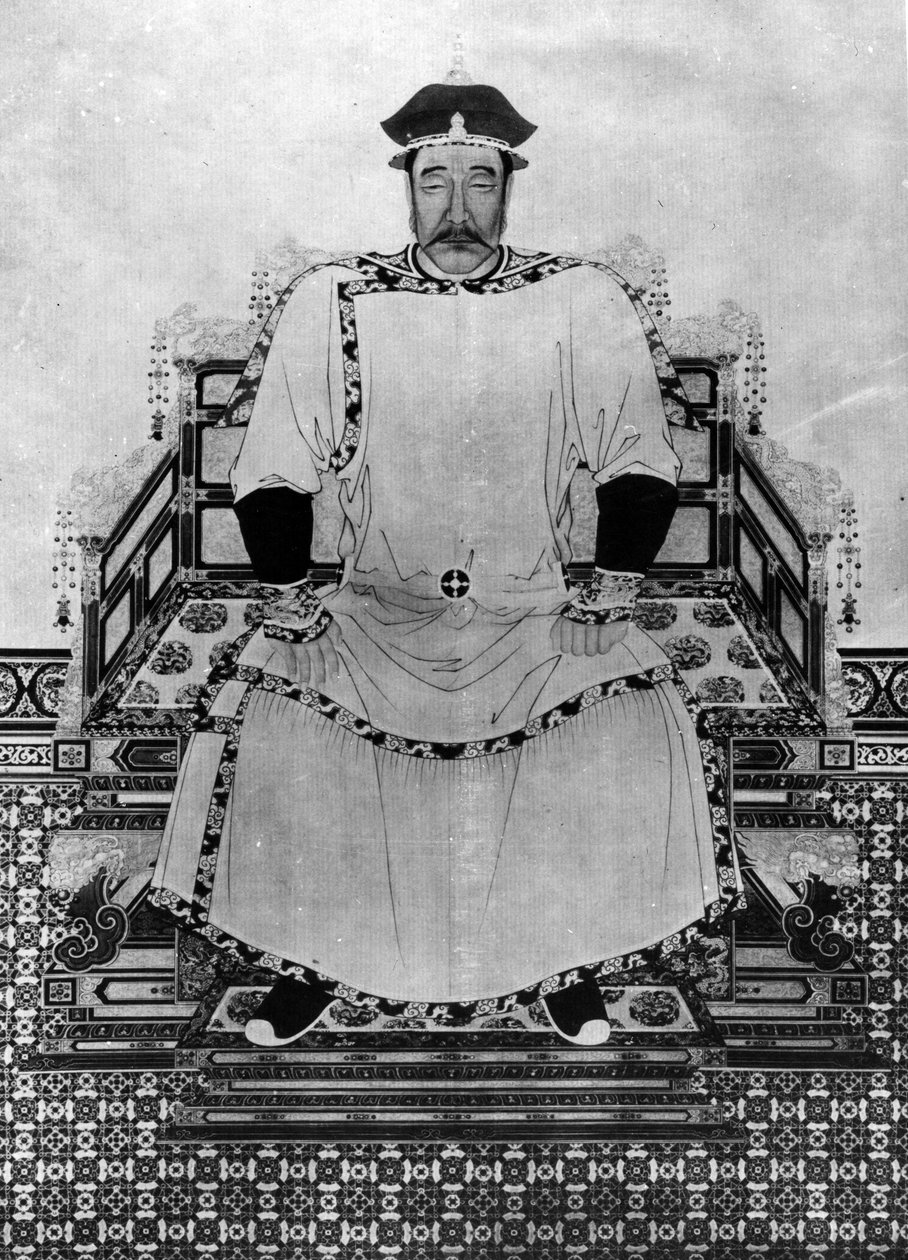 Hong Taiji portréja (tinta papíron) alkotó: Qing Dynasty Chinese School