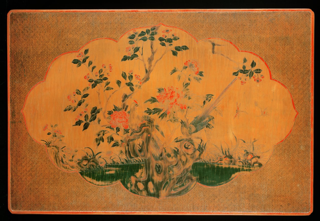 Asztallap, Kangxi korszak (1662-1722) (lakkozott fa és kenderszövet) (lásd még: 272133) alkotó: Qing Dynasty Chinese School