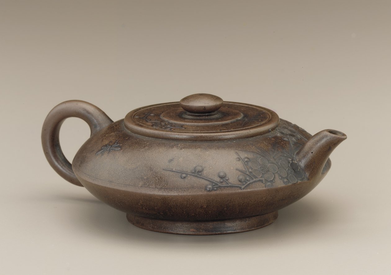 Teáskanna Gong Chun hamis jelzésével, Yixing, Jiangsu tartomány (mázatlan kőedény) alkotó: Qing Dynasty Chinese School