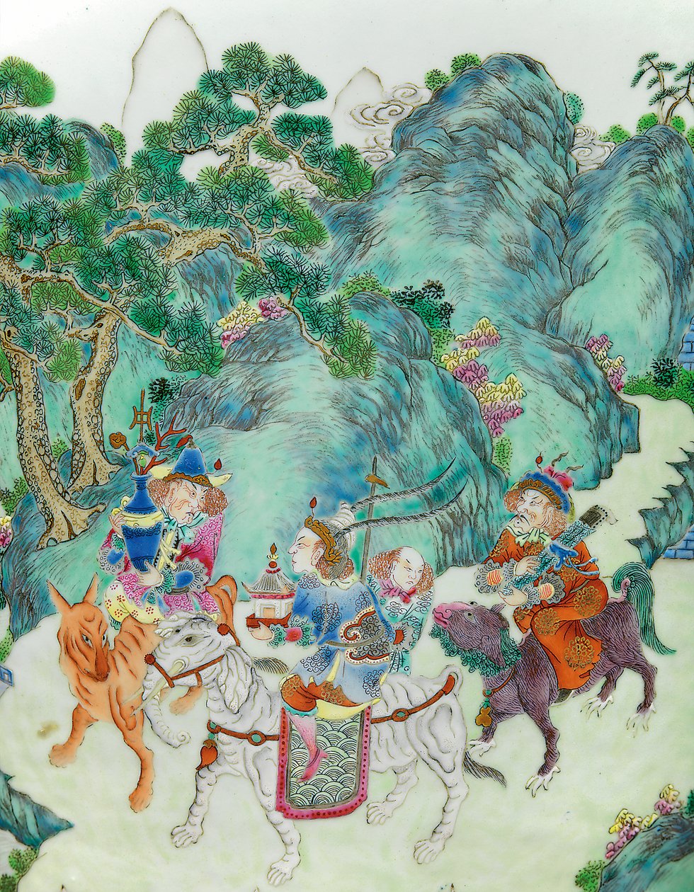 Részlet az Imperial Famille Rose vázák egyikéből (kerámia) alkotó: Qing Dynasty   Jiaqing Period Chinese School